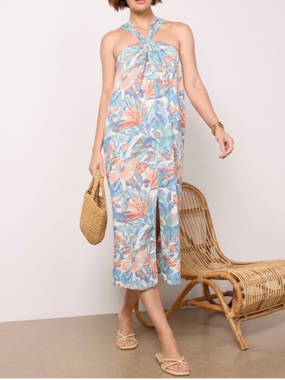 FAHERTY Bay Twist Dress in Paradise Blossom Size Large